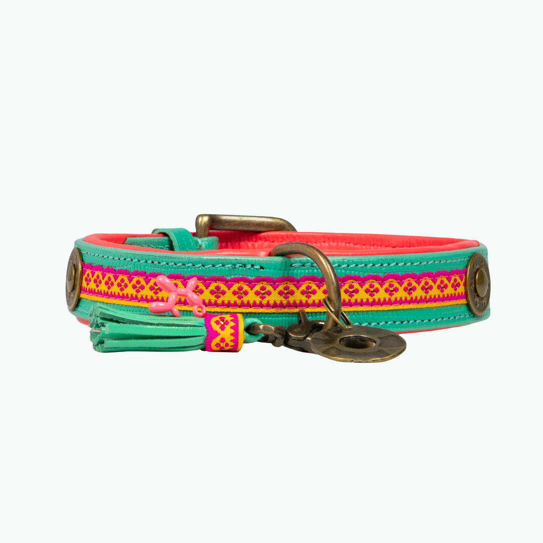 Dog with a Mission Maui Collare Cane M Turchese Rosa 34-39cm