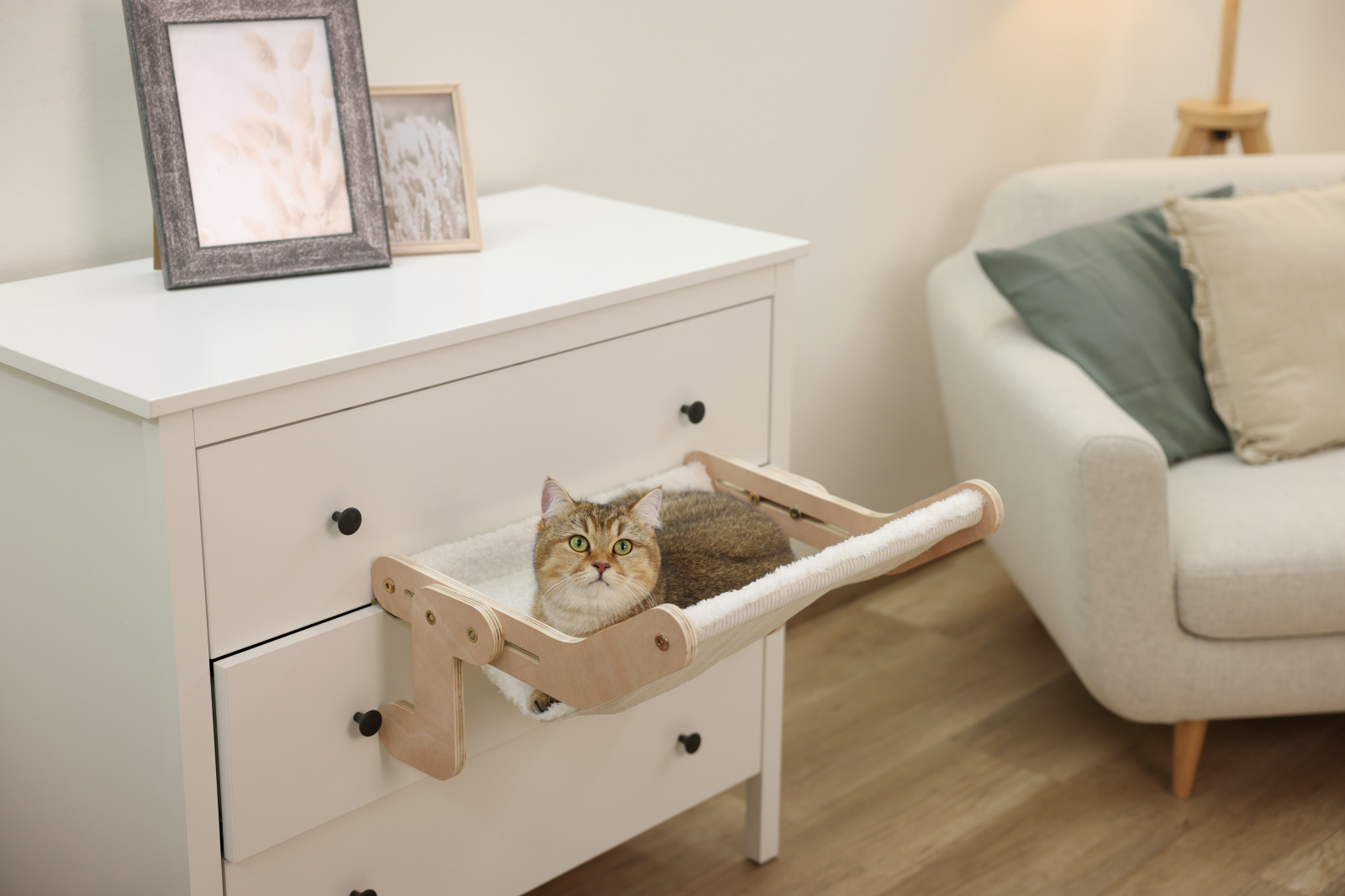 Kerbl Pet Hammock Nap Amaca Gatto Legno con Telo Morbido