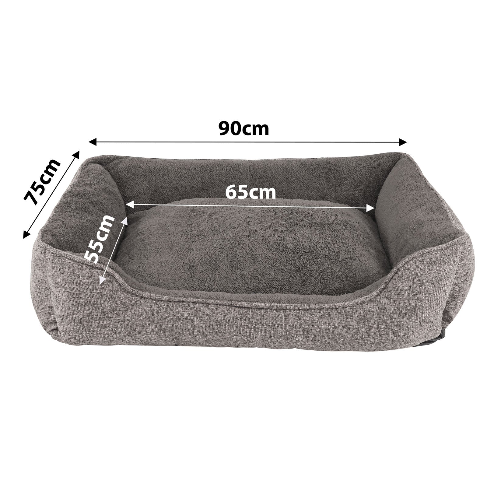 Lionto Katzenbettchen divano gatto sfoderabile grigio 75x60 cm