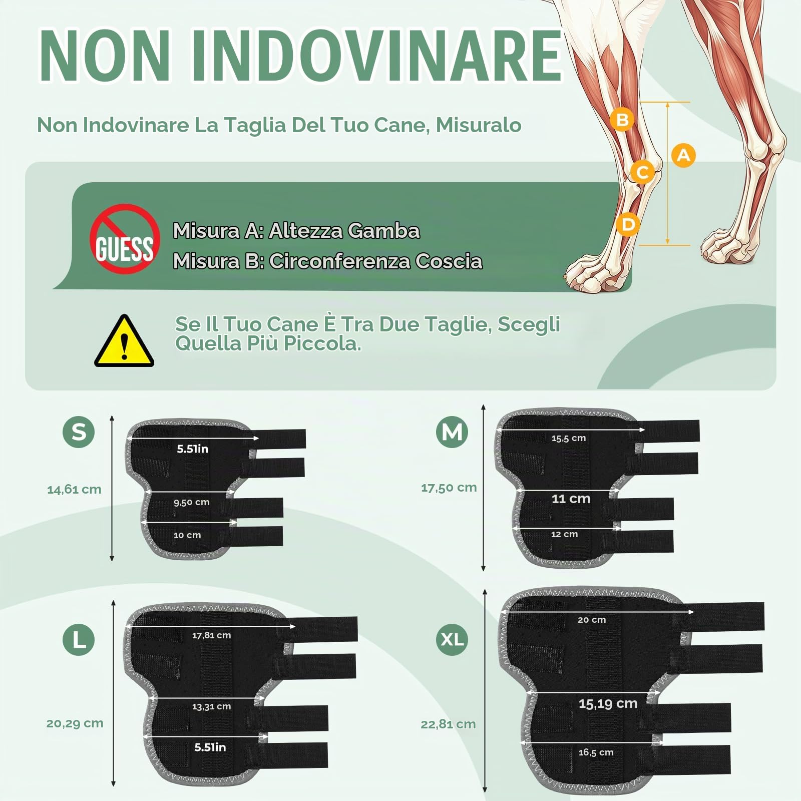Ohcozzy Ginocchiere per Cani tutore ginocchio S 2 pezzi