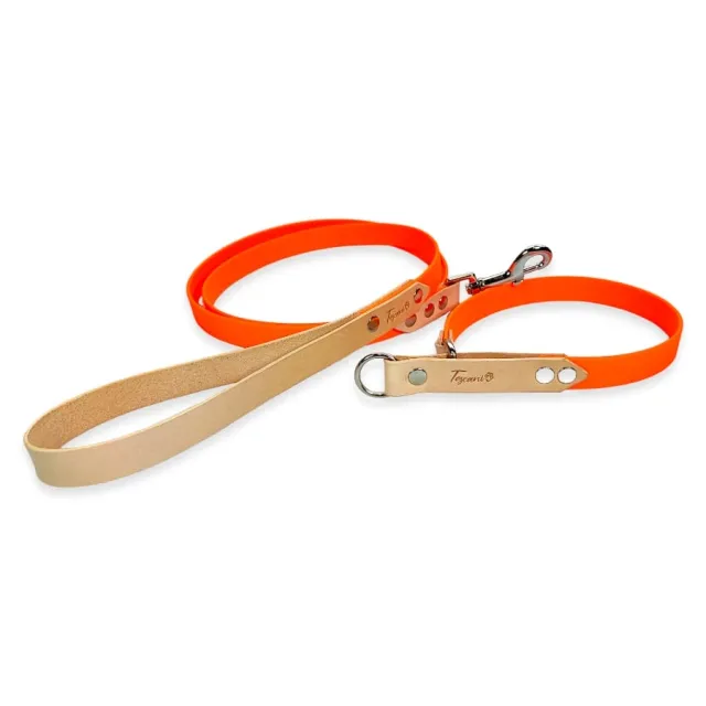 Toscani Cuoio Completo collare guinzaglio cane waterproof
