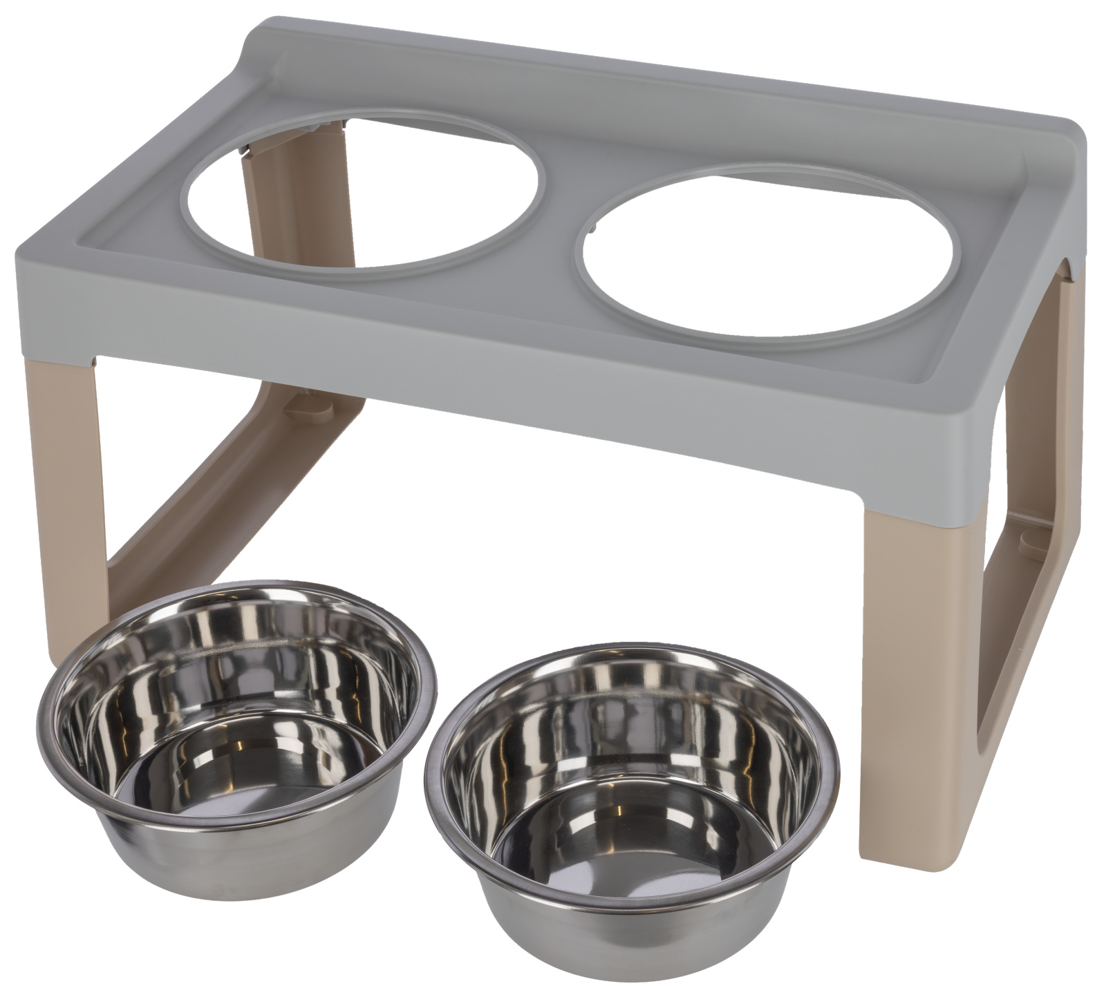 Kerbl Pet Lifter Feeding Bar ciotola doppia rialzata acciaio