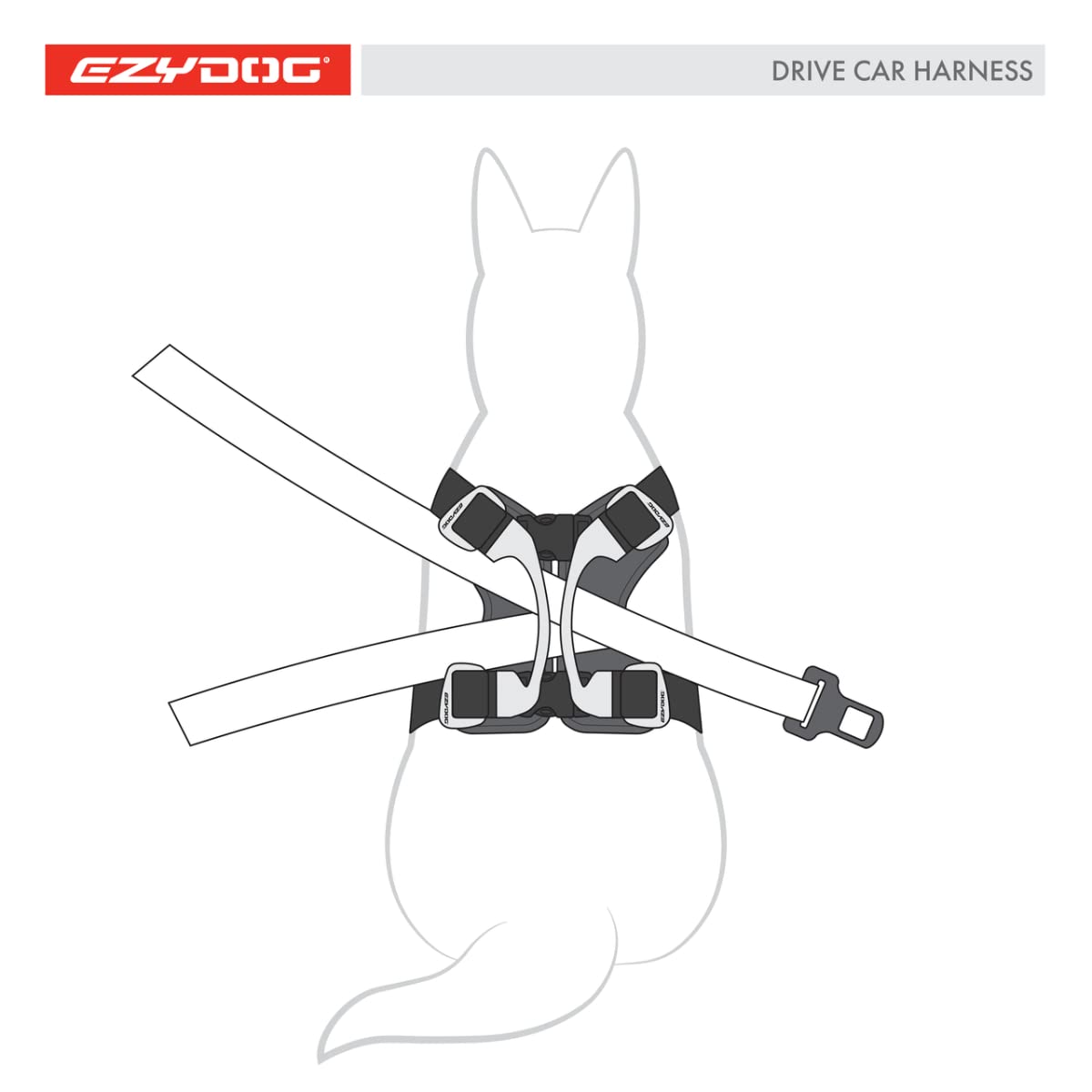 EzyDog Travel Drive Pettorina Auto Cane S Nero Crash-Test
