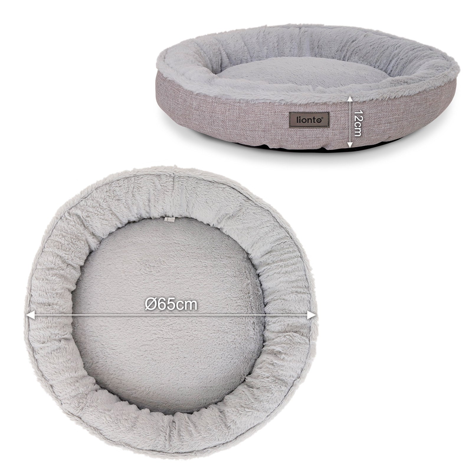 Lionto Katzenbettchen cuccia gatti grigia 55 cm donut morbida