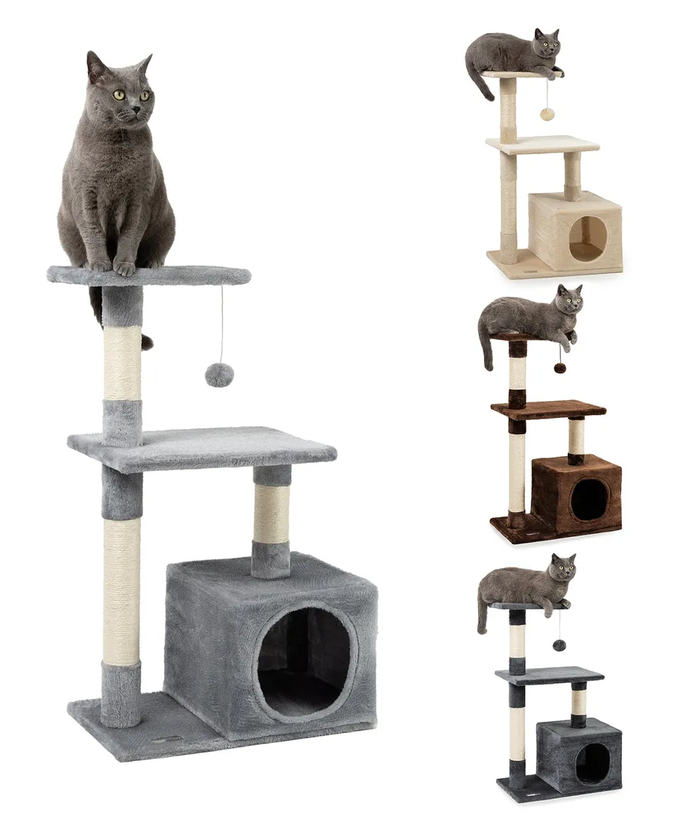 Lionto Katzenkratzbaum 85 cm tiragraffi gatti grigio scuro sisal