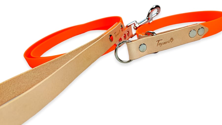 Toscani Cuoio Completo collare guinzaglio cane waterproof
