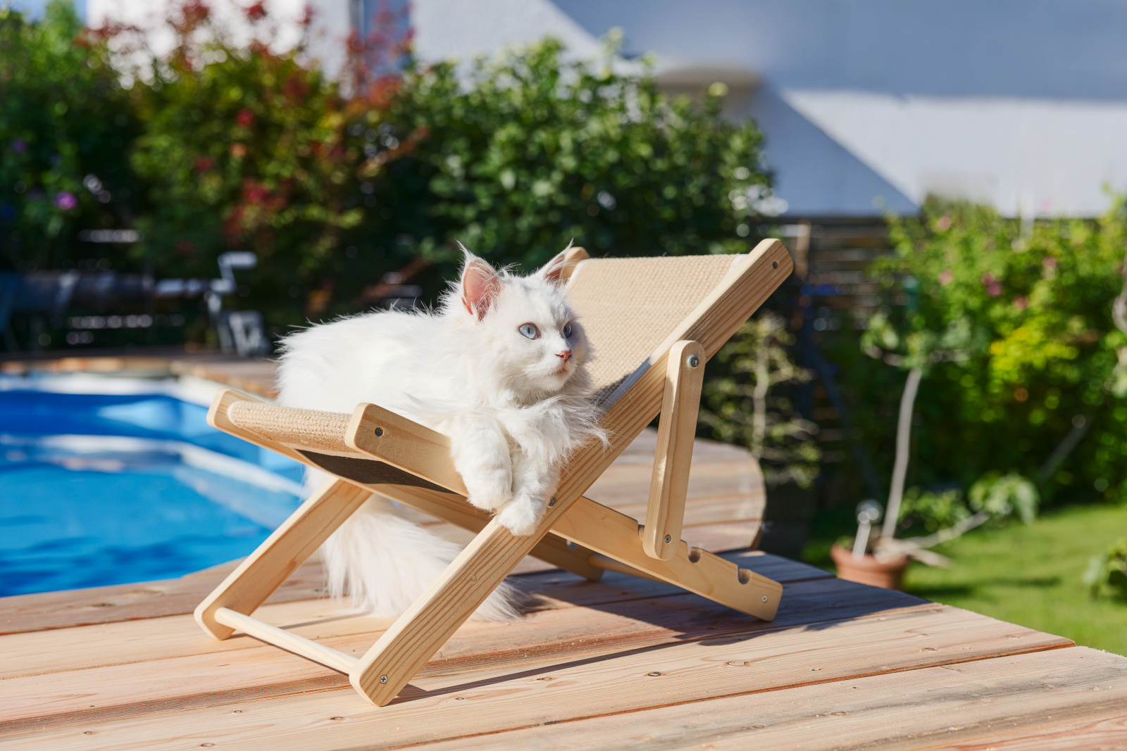 Kerbl Beach Lettino Gatto Legno Sisal 52x26 cm
