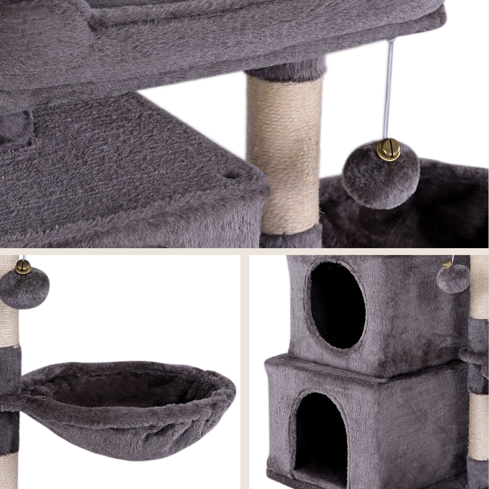 Lionto Kratzbaum tiragraffi gatti 70 cm grigio chiaro sisal