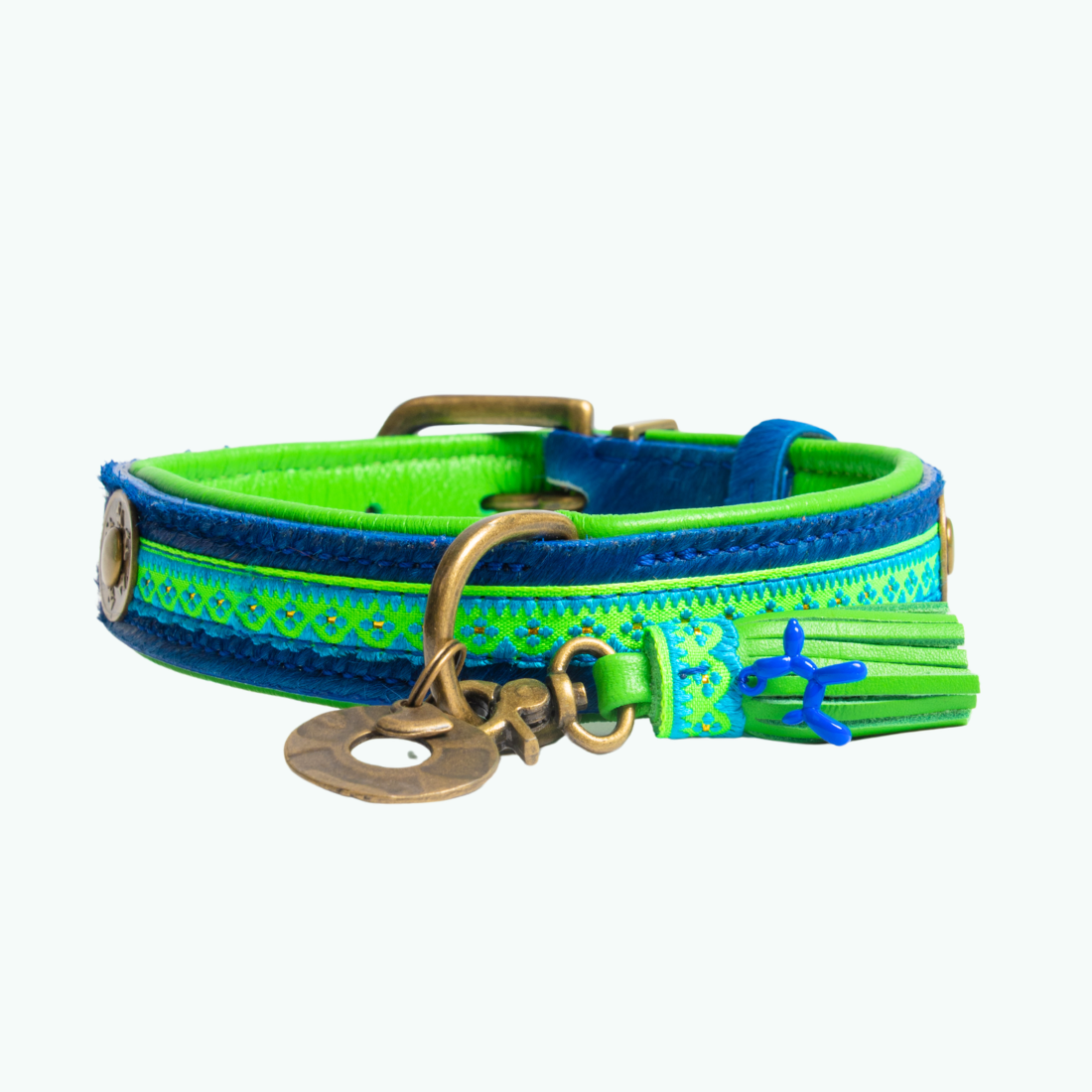 Dog with a Mission Zula collare cane L blu verde 40-47 cm