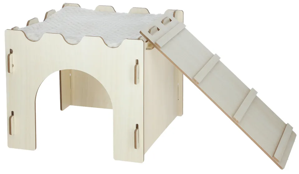 Kerbl Rodent Castle Casetta Roditori Legno con Rampa Cuscino