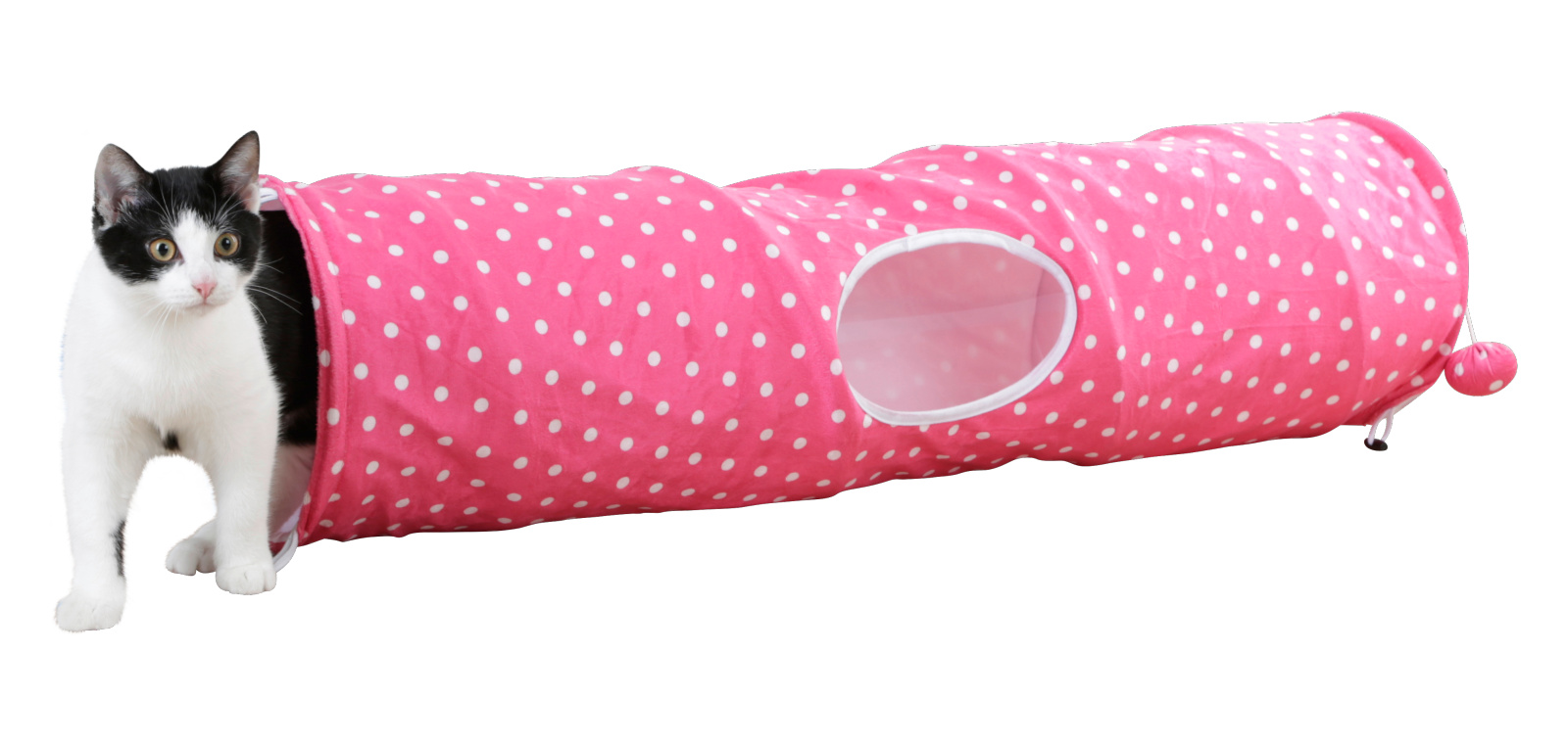 Kerbl Pet Puntino tunnel gatto nylon 3 uscite con pallina