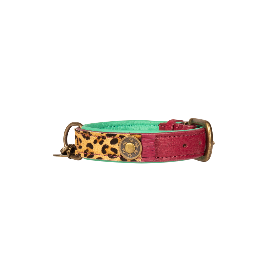 Dog with a Mission Lou Lou collare cane pelle bordeaux M 34-39 cm