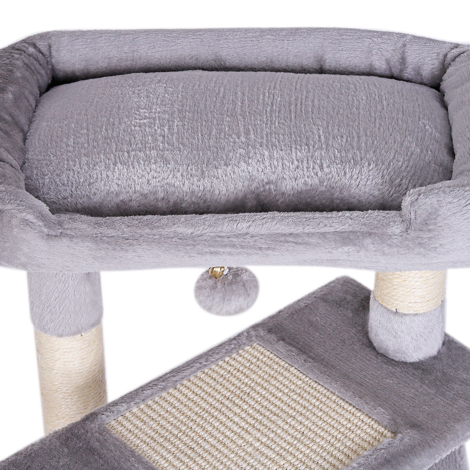 Lionto tiragraffi gatto grigio chiaro 75 cm cuccia sisal