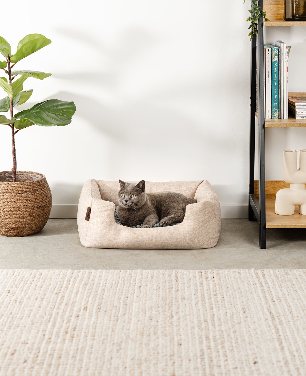 Lionto Katzenbettchen letto beige 60x50x22 cm reversibile