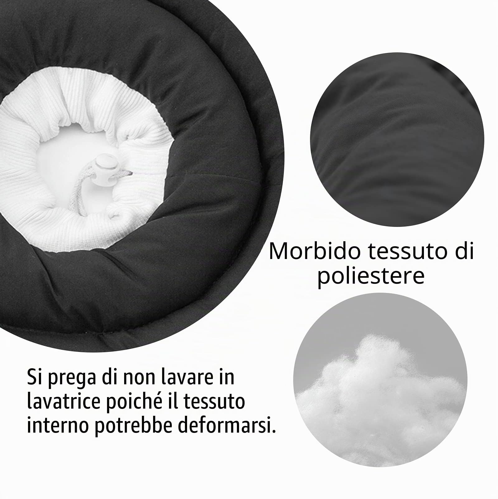 OHCOZZY Collare Elisabettiano Gatto M Nero Morbido