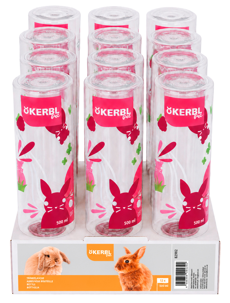 Kerbl Pet Bottle beverino conigli antogoccia acciaio