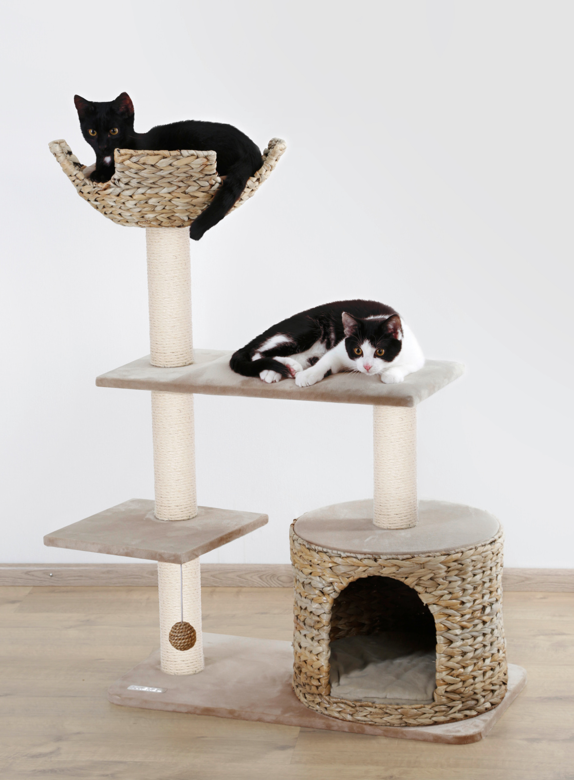 Kerbl Pet Jade albero tiragraffi gatto foglia banana con cuccia