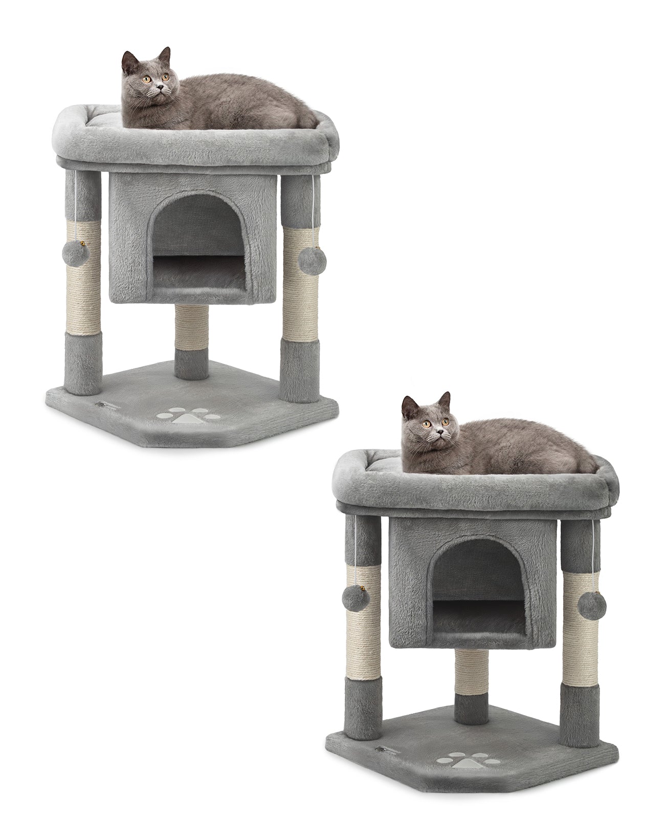Lionto Katzenkratzbäume tiragraffi 60 cm grigio chiaro
