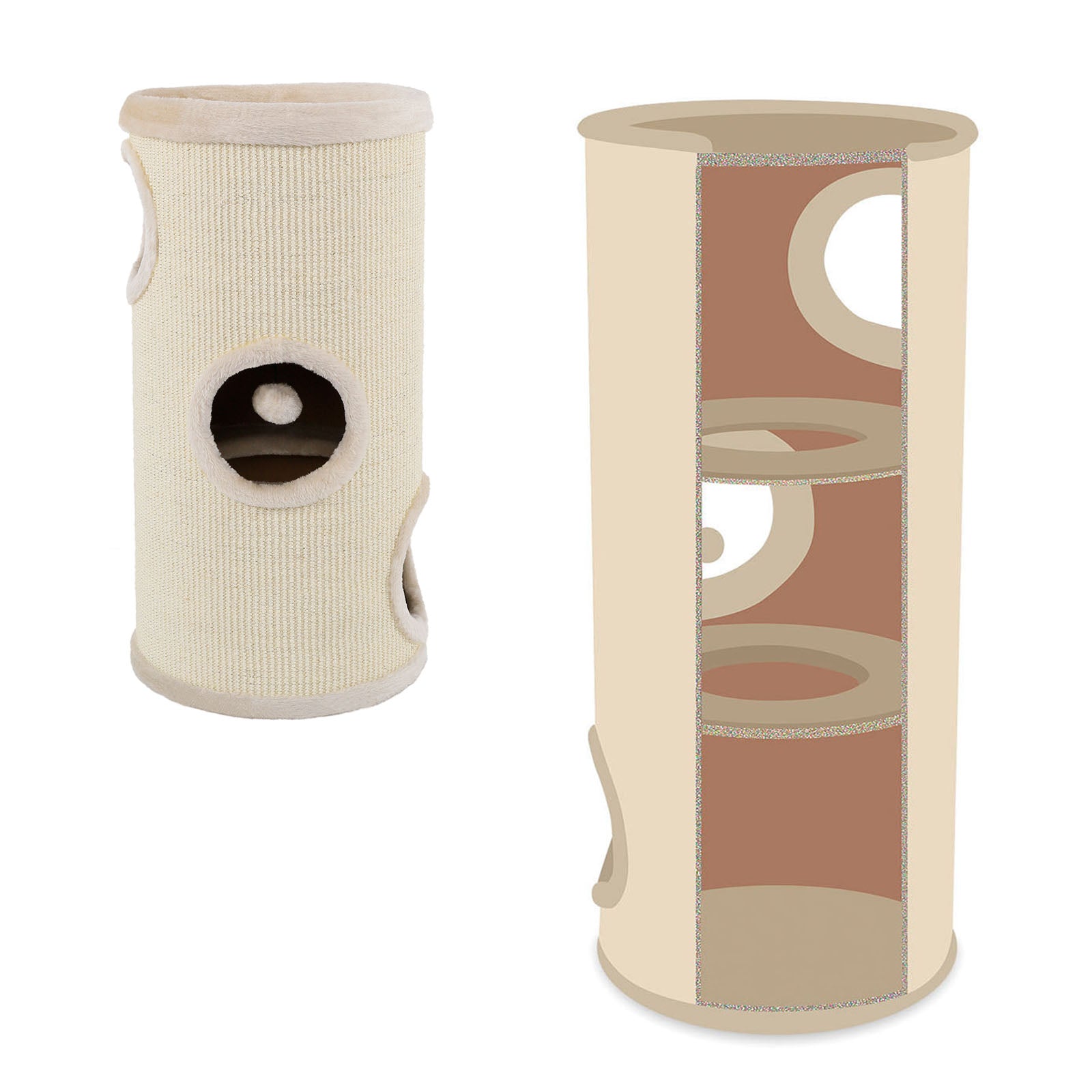 Lionto Katzenkratzbäume tiragraffi gatti beige 50 cm sisal