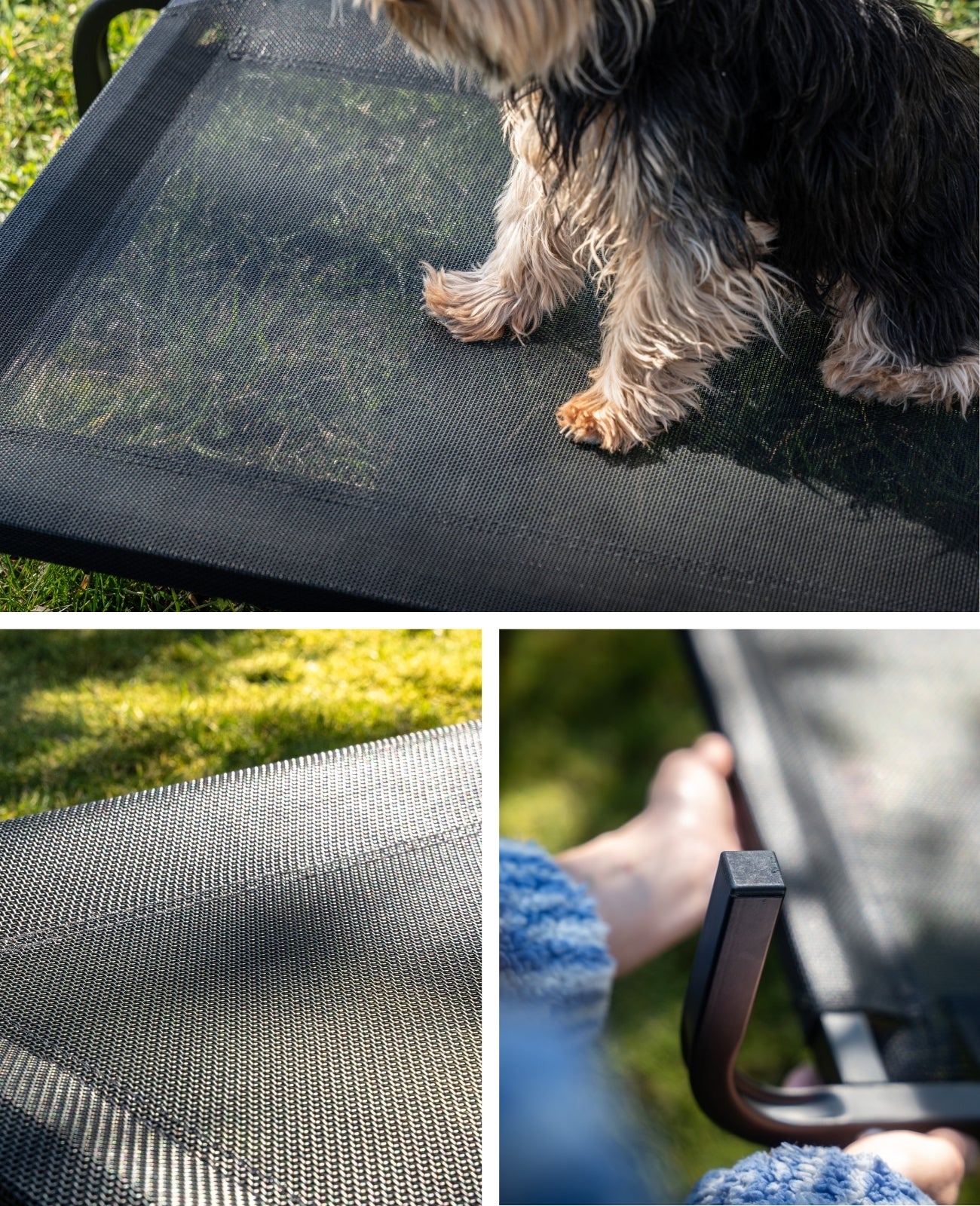 Lionto Hundebetten brandina rialzata cani nera 114x76 cm estiva
