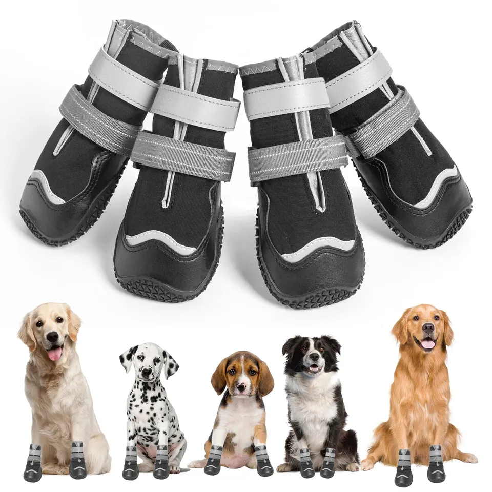 OHCOZZY Scarpette Cane L Nere Impermeabili 4 Pezzi