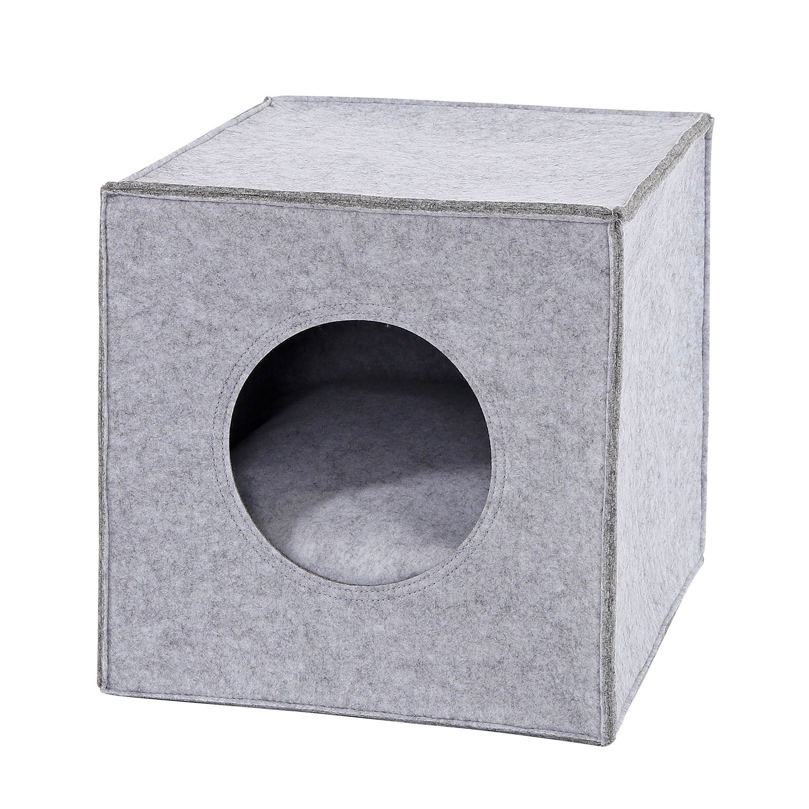 Lionto Katzenbettchen grotta feltro grigio scuro con cuscino