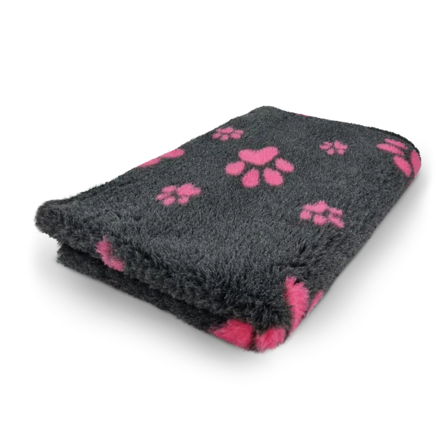 Toscani Vet Bed tappeto cane antracite zampe fuxia