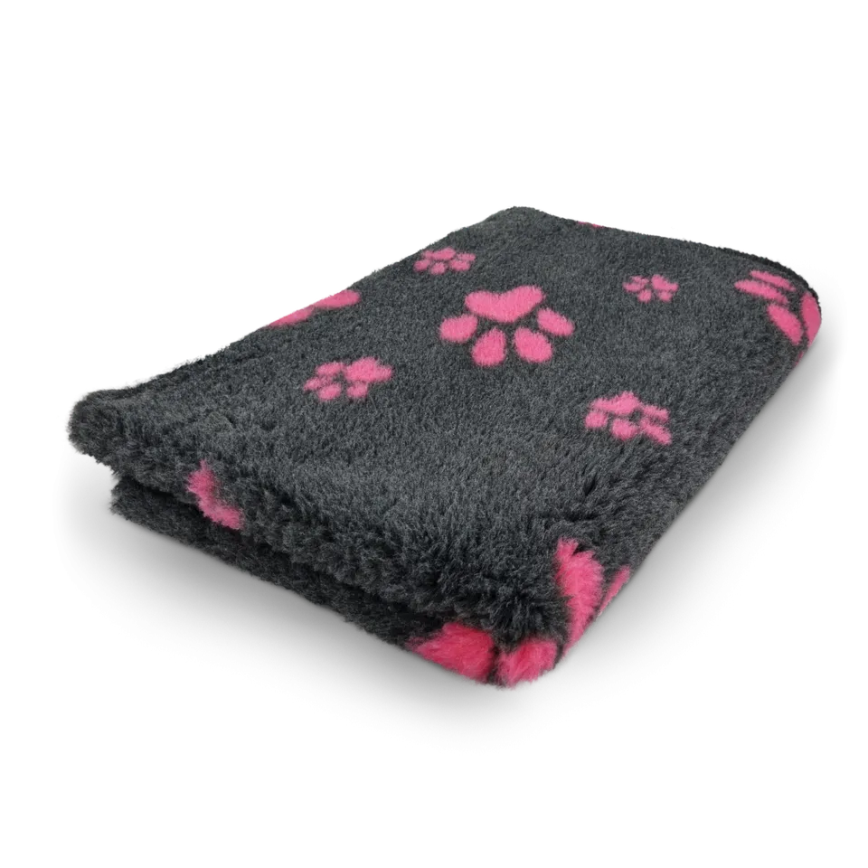 Toscani Vet Bed tappeto cane antracite zampe fuxia