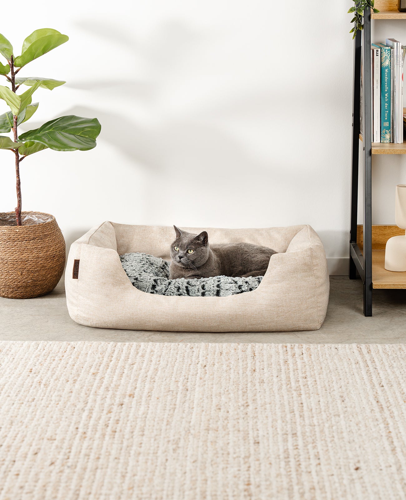 Lionto Katzenbettchen letto beige 60x50x22 cm reversibile