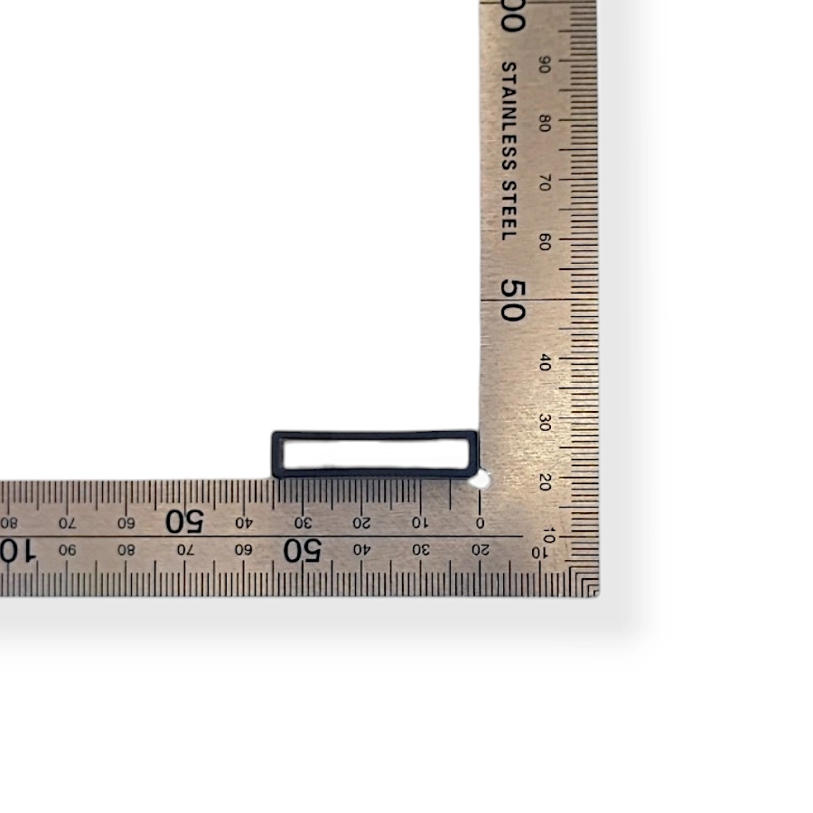 Toscani Scorrevoli Rettangolo Plastica Nera 20mm Ferma Fettuccia