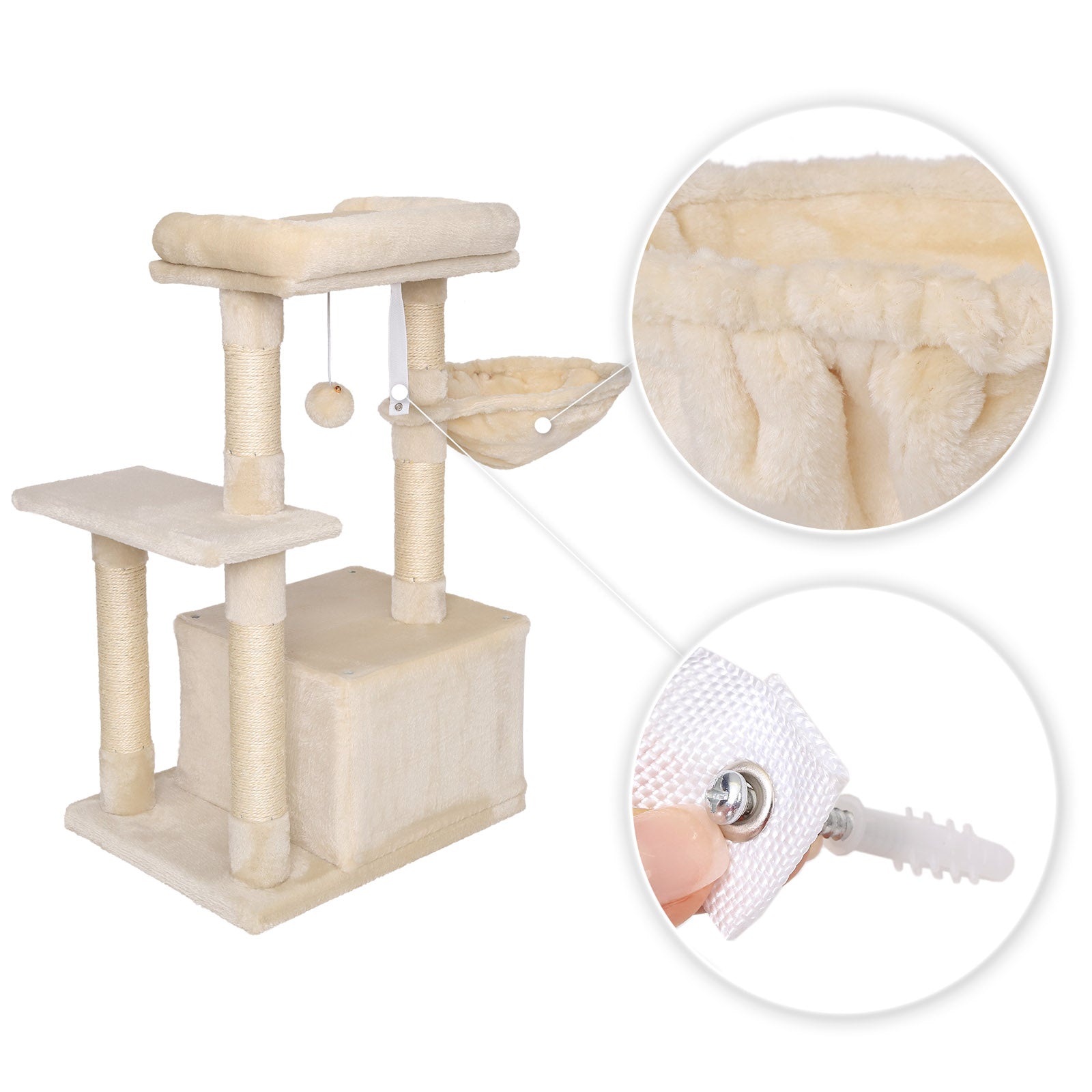 Lionto Tiragraffi 85 cm Albero per Gatti Beige con Sisal