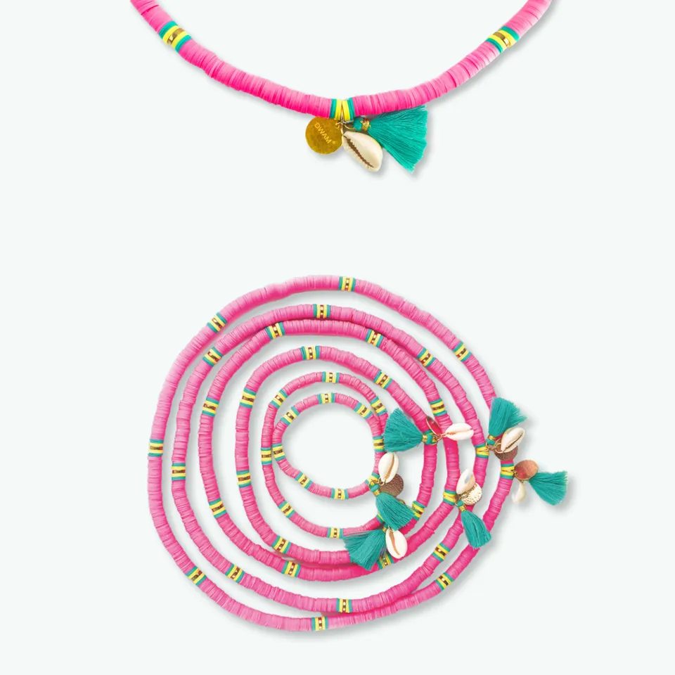Dog with a Mission Bondi Beach collana cane XL rosa fino 60 cm