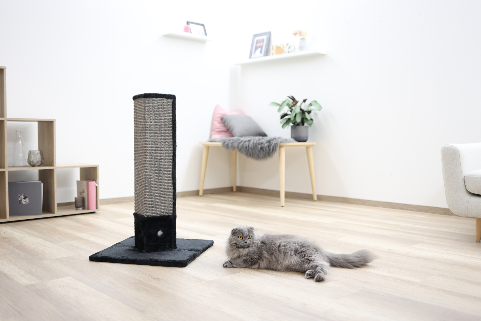 Kerbl Pet Cat Scratch tiragraffi 4 angoli sisal con topini