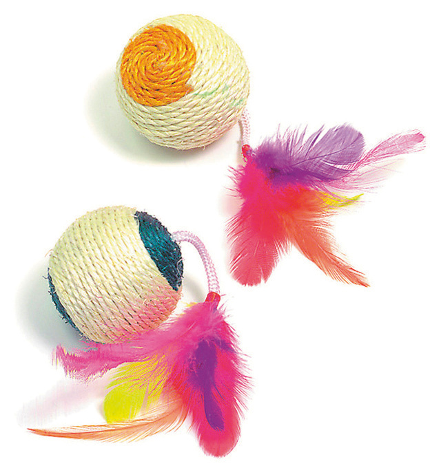 Kerbl Pet Sisal Play Ball Palla Gatto con Molla Sonaglio