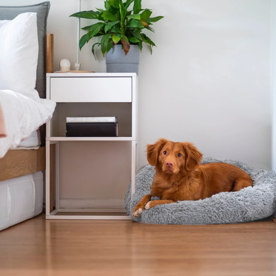 Toscani Vet Bed cuscino ciambella fluffy grigio chiaro 50 cm