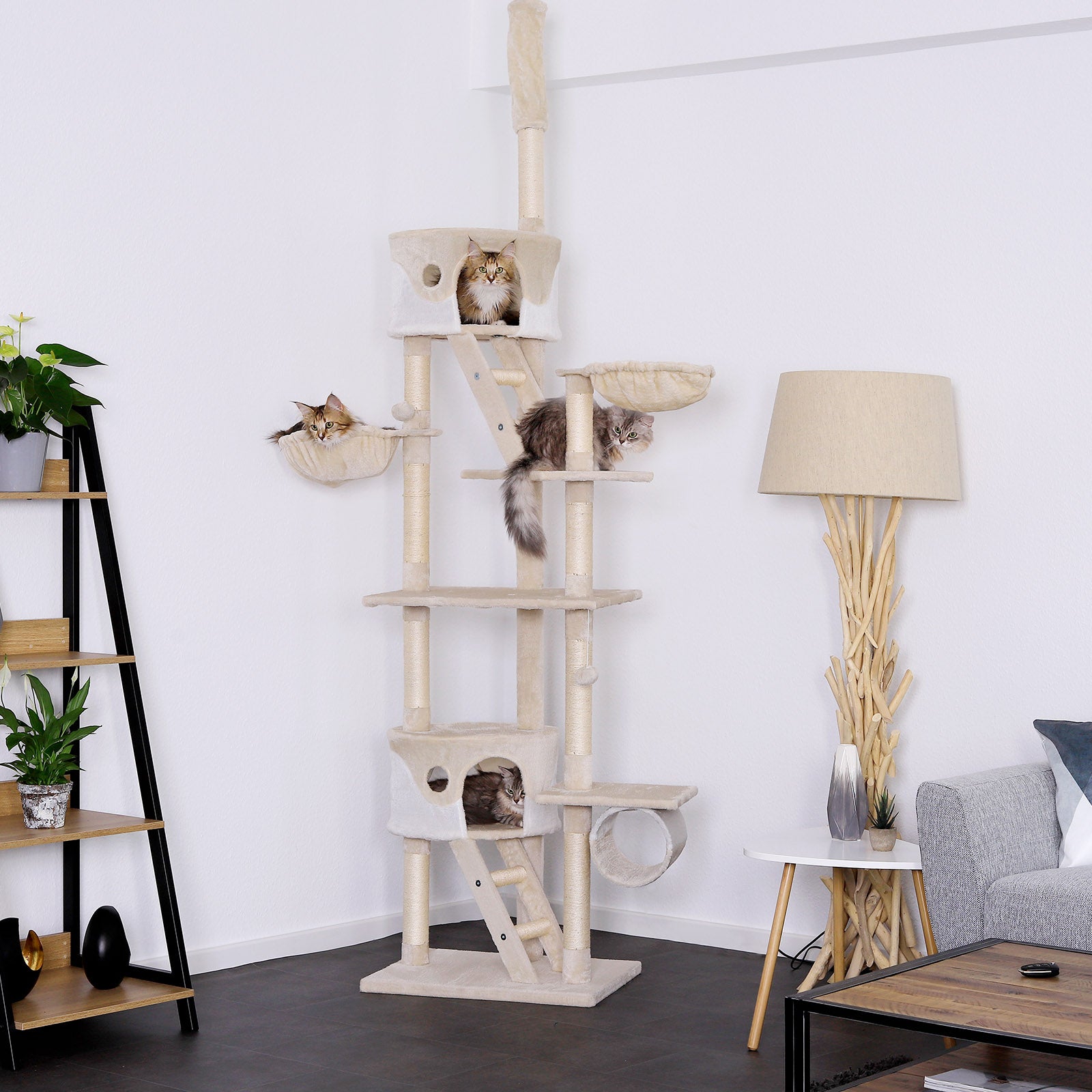 Lionto Katzenkratzbäume tiragraffi XXL 230-250 cm beige