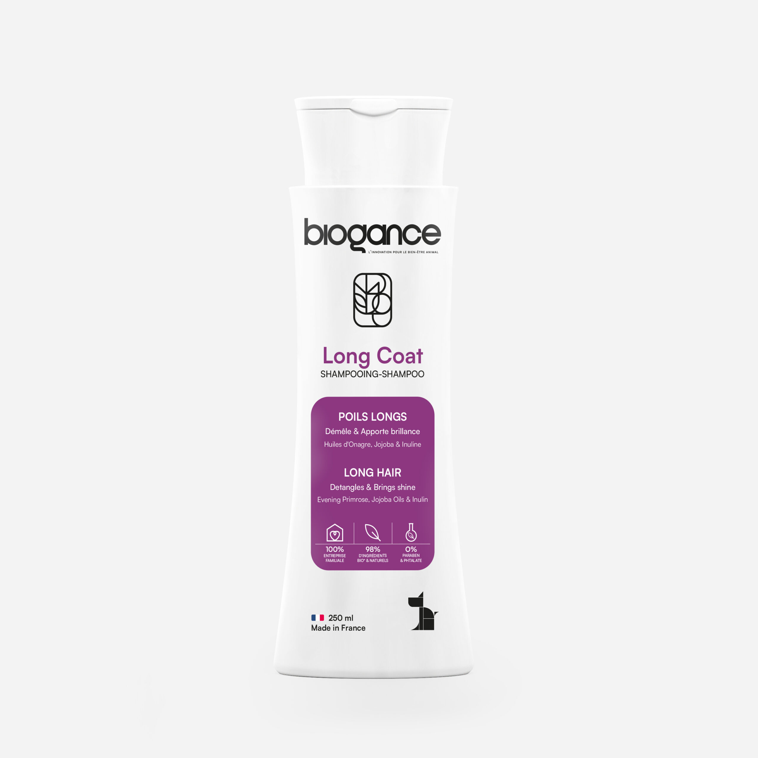 Biogance Long Coat shampoo cane pelo lungo jojoba 250ml