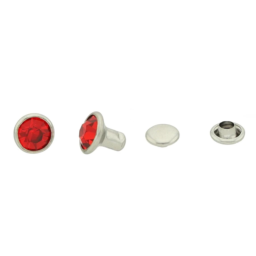 Toscani Rivetti borchie strass rosso doppia testa