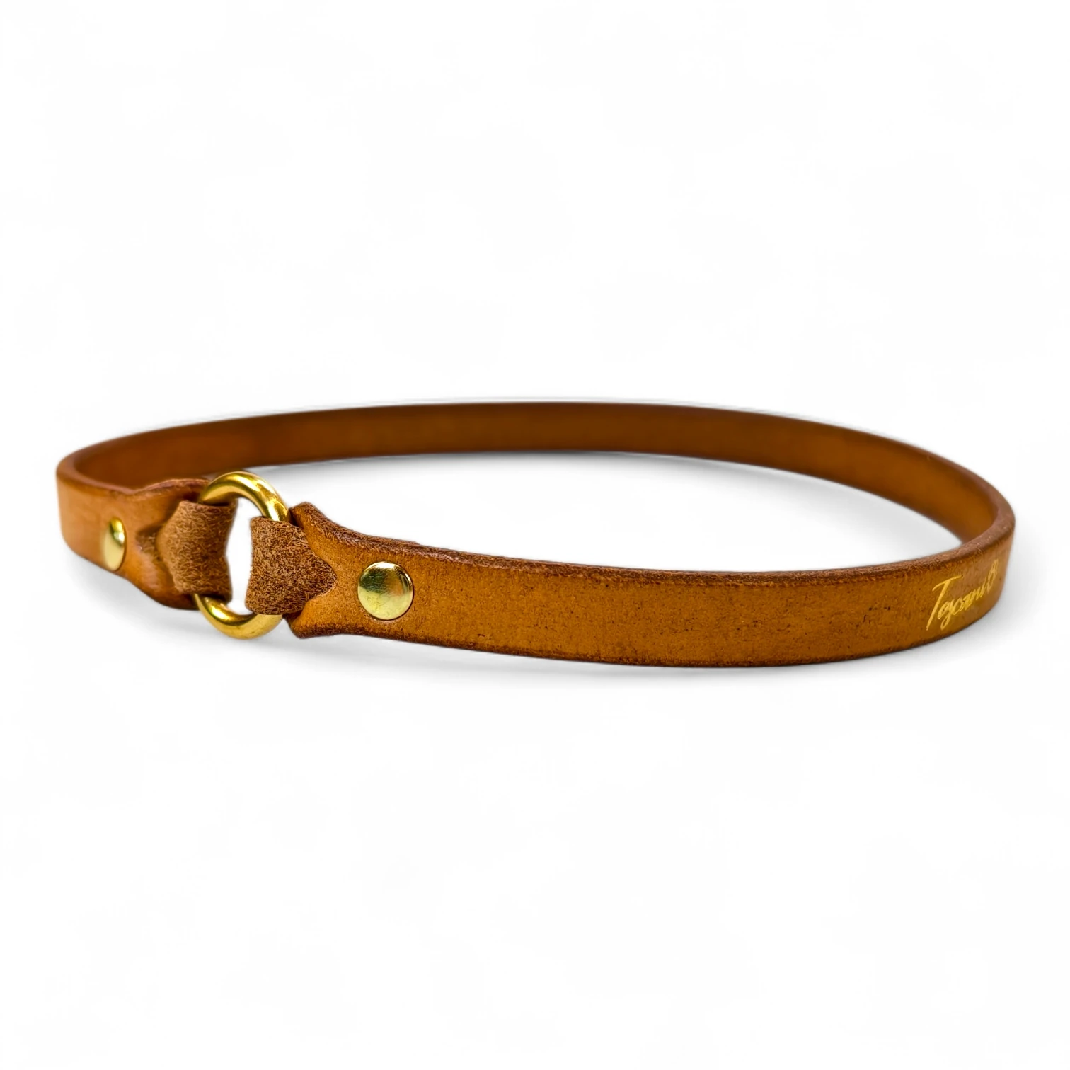 Toscani Cuoio Collare porta medaglietta cuoio 13mm leggero