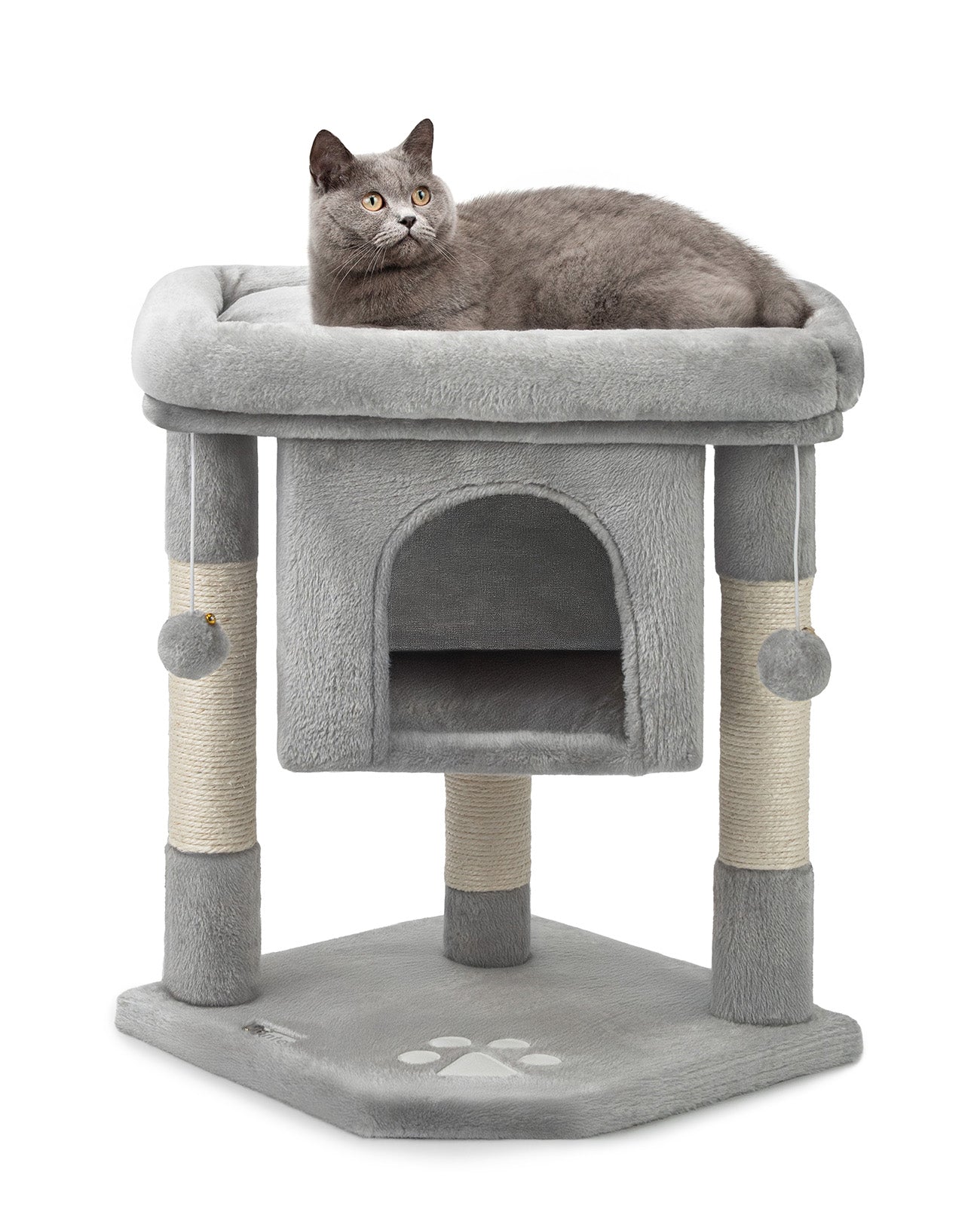 Lionto Katzenkratzbäume tiragraffi 60 cm grigio chiaro