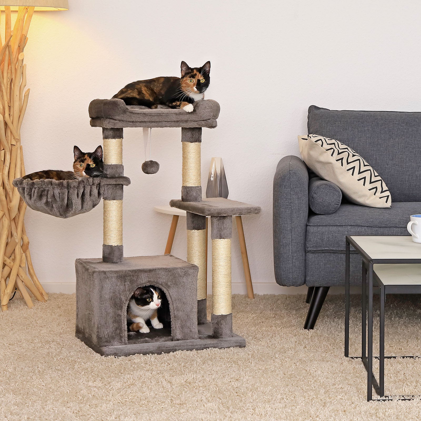 Lionto Tiragraffi 85 cm Albero per Gatti Beige con Sisal