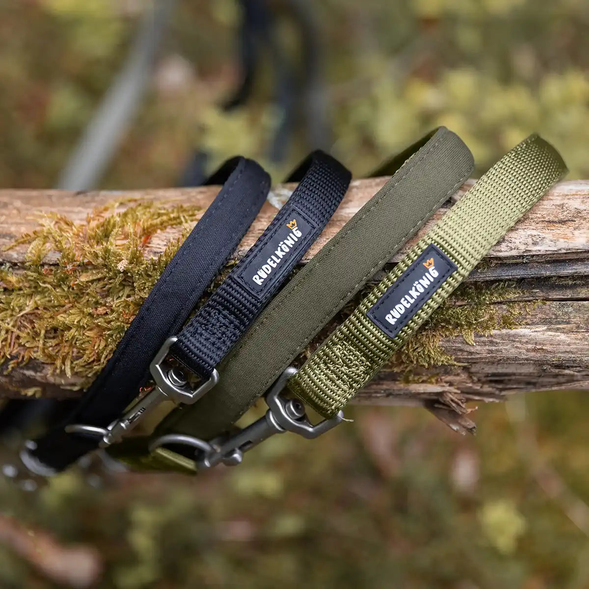 Rudelkönig Bella Guinzaglio Cane Khaki 20mm Neoprene
