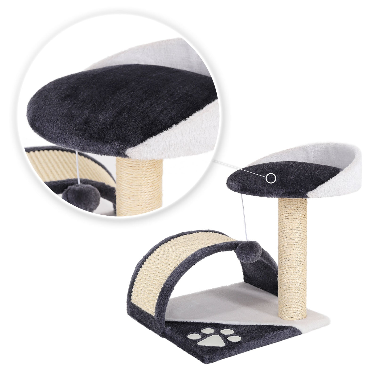 Lionto Katzenkratzbäume tiragraffi gatto 43 cm beige bianco