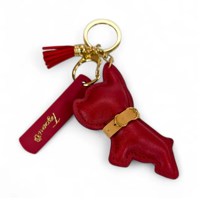 Toscani Gadget portachiavi cagnolino ecopelle vino