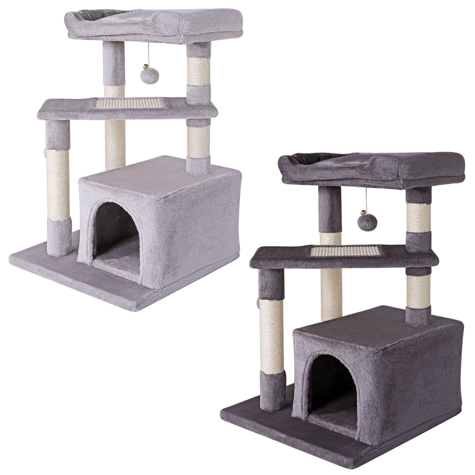 Lionto tiragraffi gatto grigio chiaro 75 cm cuccia sisal