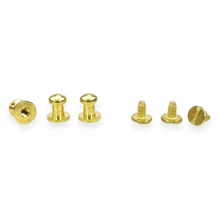 Toscani Rivetti e borchie gemelli oro ottone lucido 6 mm