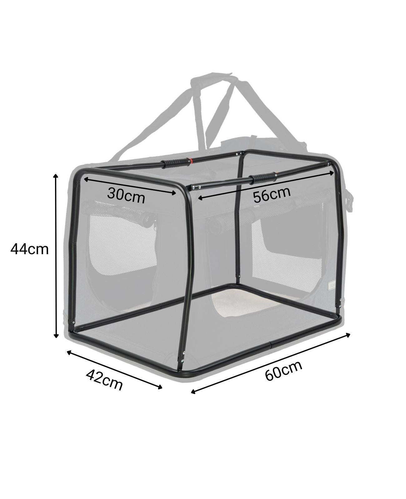 Lionto Trasportino Gatti M 60x42x44 cm Nero Pieghevole