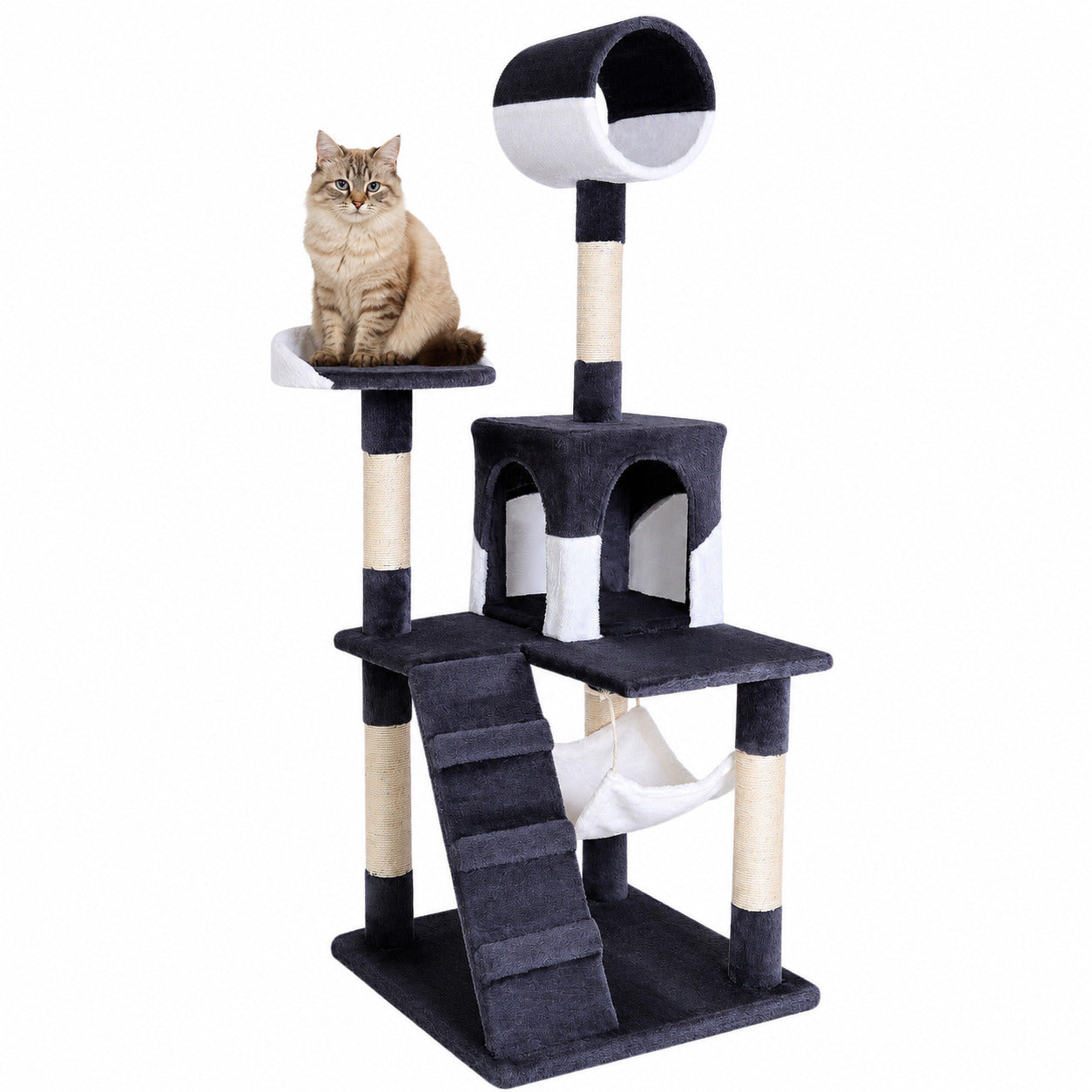 Lionto Katzenkratzbäume tiragraffi gatto beige 133 cm sisal