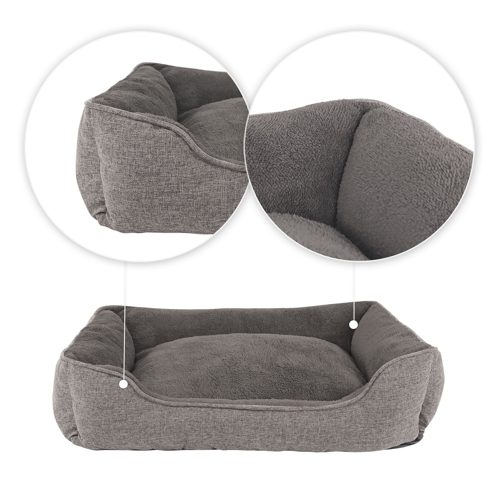 Lionto Katzenbettchen divano gatto sfoderabile grigio 75x60 cm