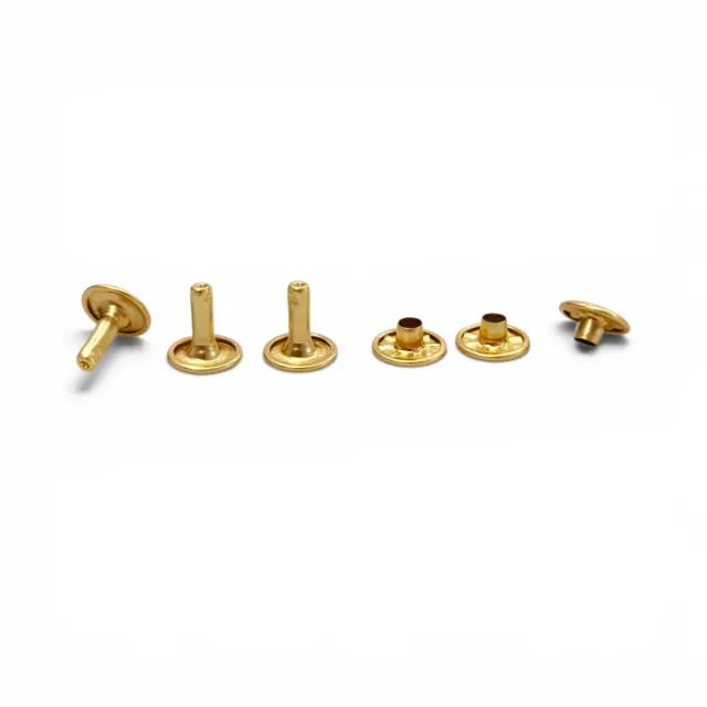 Toscani Rivetti doppia testa borchie ottone oro 10 mm